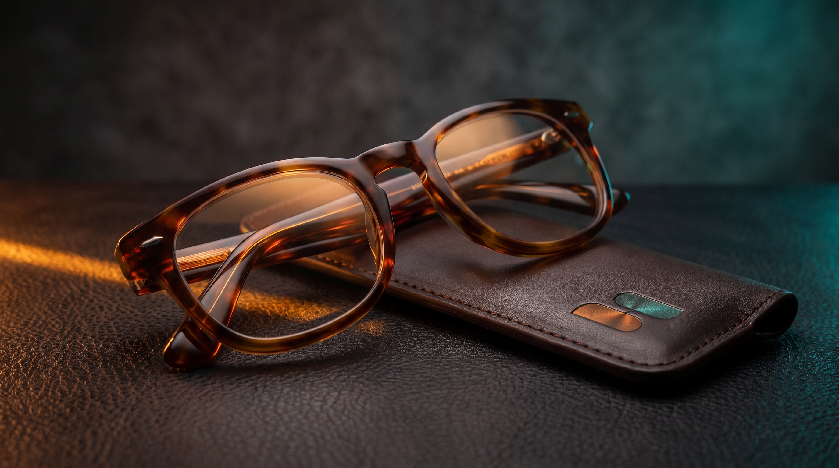 Glasses with a custom branded case