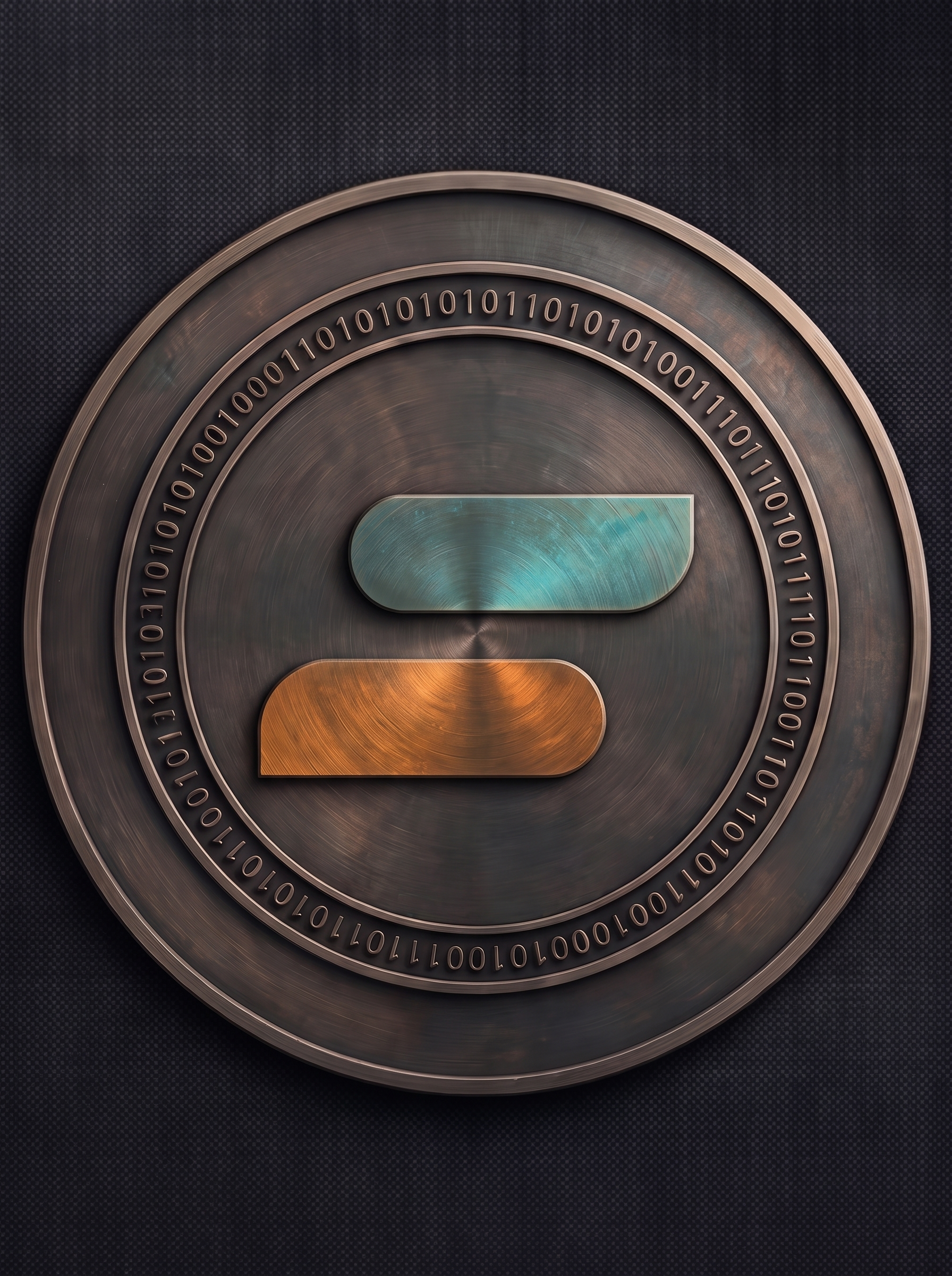 The Order emblem - medallion with binary ring and Aligned mark at center